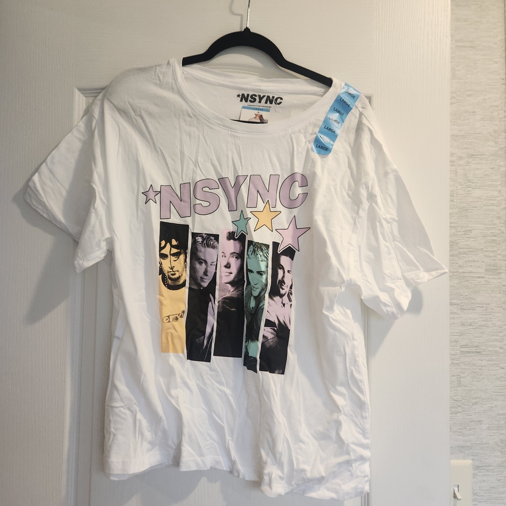 NSYNC White Graphic Tee - Short Sleeve Size L BNWT